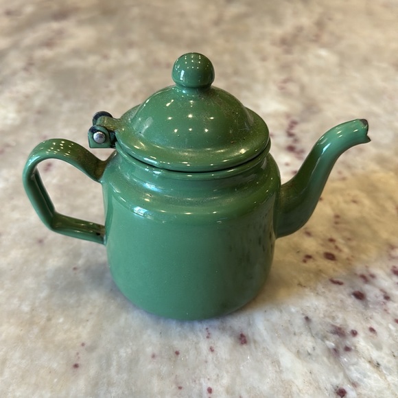 Vintage Enamelware Tea Kettle - Picture 2 of 5